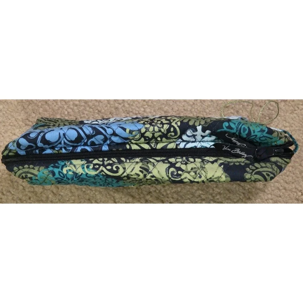 Vera Bradley Caribbean Sea Large Fabric Cosmetic Bag Zip Makeup Pouch 14542-G08